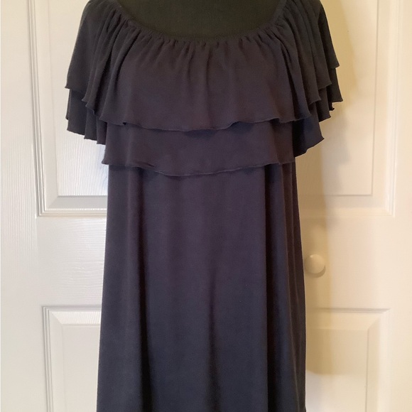 Ruffled Navy Blouse - Picture 2 of 7